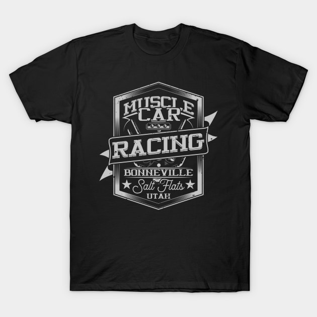 Muscle Car Racing Bonneville Salt Flats Utah T-Shirt by funkymonkeytees